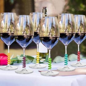 6Pcs Silicone Drink Markers Wine Glass Charms Markers Drink Markers for Champagne Flutes Cocktails
