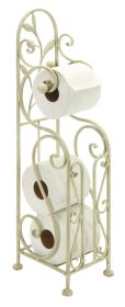 Classic Free standing Metal toilet paper holder, White