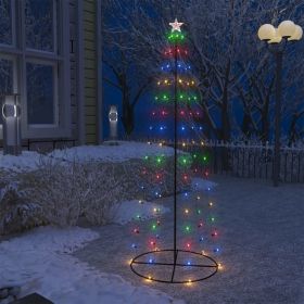Christmas Cone Tree Colorful 100 LEDs Decoration 27.6"x70.9"