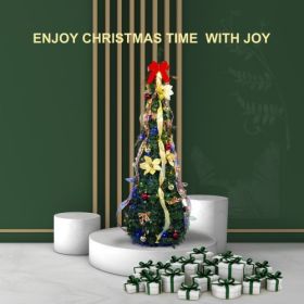 Christmas Tree,6Ft Prelit Christmas Tree with Lights,Artificial Xmas Tree with Led Lights Easy Assembly Foldable Stand