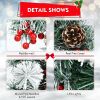 30-Inch Pre-lit Flocked Artificial Christmas Wreath with Mixed Decorations