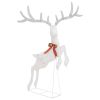 Flying Reindeer Christmas Decoration 120 LEDs Silver Cold White