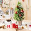 18.5-Inch Snowy Tabletop Christmas Tree with PE Branch Tips and Pulp Base