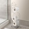 Classic Free standing Metal toilet paper holder, White