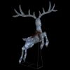 Flying Reindeer Christmas Decoration 120 LEDs Silver Cold White