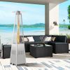 42000 BTU Stainless Steel Material Pyramid Glass Tube Flame Outdoor Heater with Long Strips of Flame with Aluminum Top Reflector Shield Heating Up to