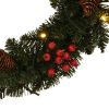 Christmas Wreaths 2 pcs with Decoration Green 17.7"