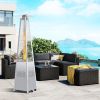 42000 BTU Stainless Steel Material Pyramid Glass Tube Flame Outdoor Heater with Long Strips of Flame with Aluminum Top Reflector Shield Heating Up to