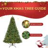 7.5FT Hinged Fraser Fir Artificial Fir Christmas Tree Holiday Decoration w/1,250 Lush Branch Tips, 350 LED Lights