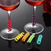 6Pcs Silicone Drink Markers Wine Glass Charms Markers Drink Markers for Champagne Flutes Cocktails