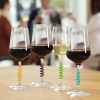 6Pcs Silicone Drink Markers Wine Glass Charms Markers Drink Markers for Champagne Flutes Cocktails