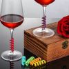6Pcs Silicone Drink Markers Wine Glass Charms Markers Drink Markers for Champagne Flutes Cocktails