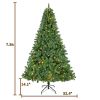7.5FT Hinged Fraser Fir Artificial Fir Christmas Tree Holiday Decoration w/1,250 Lush Branch Tips, 350 LED Lights