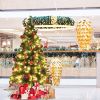 7ft  Pre-lit Christmas Hinged Tree with Red Berries and Ornaments