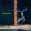 Flying Reindeer Christmas Decoration 120 LEDs Silver Cold White