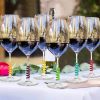 6Pcs Silicone Drink Markers Wine Glass Charms Markers Drink Markers for Champagne Flutes Cocktails