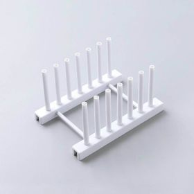 Kitchen Organizer Spoon Holder Lid Shelf Cooking Dish Rack Pan Cover Stand Kitchen Accessories (Color: White)