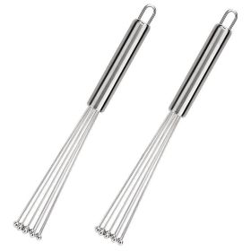 Manual Stainless Whisks Hand Push Egg Beater Whip Milk Mixer (size: 2Pcs)
