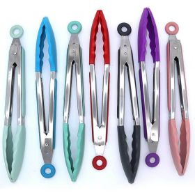 1Pc of Wood Handle Silicone kitchenware Health Kitchenware and kitchen Accessories (size: 1Pc Food Clip(Random Color))