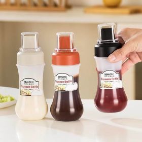 350ml 5 Hole Squeeze Condiment Bottles With Nozzles Plastic Ketchup Mustard Hot Sauces Olive Oil Bottles Kitchen Accessories (Color: White)