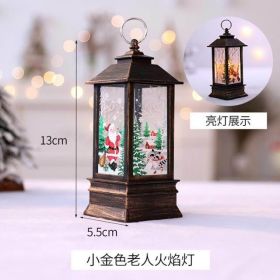 1pc Christmas Decorations For Home LED Santa Claus Tea Light Candles Christmas Tree Ornament (Color: Gold)