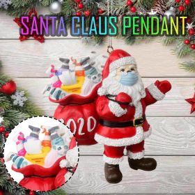 2020 Christmas Ornament Santa Wearing A Face Mask Decorate Christmas Tree Home Decoration Cartoon (size: Z3)