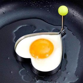 Stainless Steel Egg Mould Cooking Tools Bbq Kitchen Flower Shape Moulds Pancake Kitchen Tool (size: 1 Pcs Heart-Shaped)