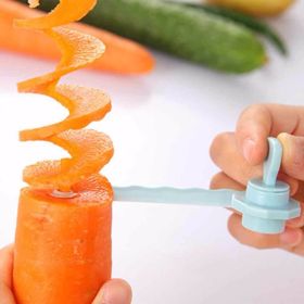 Fruit And Fruit Curling Knife Creative Curling Flower Device Spiral Slicer Pattern Carver (Color: Blue)