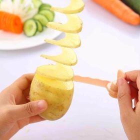 Fruit And Fruit Curling Knife Creative Curling Flower Device Spiral Slicer Pattern Carver (Color: Pink)