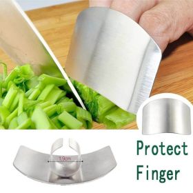 1/2/5 Pcs Finger Protect Stainless Steel Knife Cut Hand Finger Protection Tool Kitchen Gadgets (Color: Silver, size: 2Pcs)