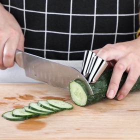 Kitchen Stainless Steel Quick Peeling Bean Peeler Creative Vegetable Cutting Finger Guard Tool (size: 2Pc)