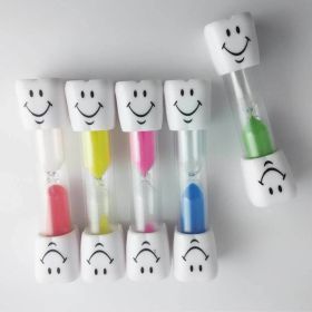 Multicolor 3 Minute Hourglass Kids Toothbrush Timer Smiley Sand Egg Timer 3 Minute Timer (Color: Green)