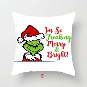 Decorative Cushion Cover Christmas Fun Pillow Cover Christmas Decoration Pillowcase Cushions (size: 5)