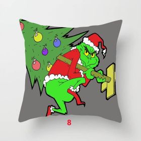 Decorative Cushion Cover Christmas Fun Pillow Cover Christmas Decoration Pillowcase Cushions (size: 8)