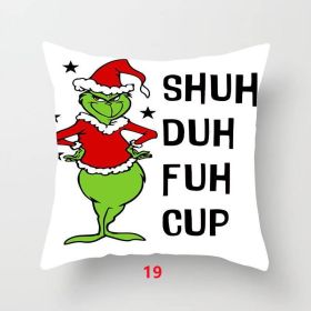 Decorative Cushion Cover Christmas Fun Pillow Cover Christmas Decoration Pillowcase Cushions (size: 19)