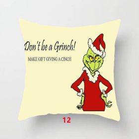 Decorative Cushion Cover Christmas Fun Pillow Cover Christmas Decoration Pillowcase Cushions (size: 12)