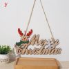 Christmas Santa Claus Door Wooden Hanging Pendant Merry Christmas Decoration For Home 2021 Xmas Navidad Noel Gifts New Year 2022
