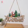 Christmas Santa Claus Door Wooden Hanging Pendant Merry Christmas Decoration For Home 2021 Xmas Navidad Noel Gifts New Year 2022