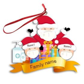 2020 Christmas tree ornaments Santa Claus snowman isolation survivor family pendant ornaments (size: 2 People)