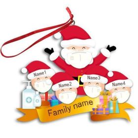 2020 Christmas tree ornaments Santa Claus snowman isolation survivor family pendant ornaments (size: 4 People)
