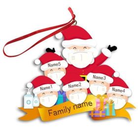 2020 Christmas tree ornaments Santa Claus snowman isolation survivor family pendant ornaments (size: 5 People)