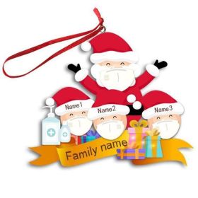2020 Christmas tree ornaments Santa Claus snowman isolation survivor family pendant ornaments (size: 3 People)