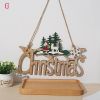 Christmas Santa Claus Door Wooden Hanging Pendant Merry Christmas Decoration For Home 2021 Xmas Navidad Noel Gifts New Year 2022