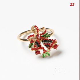 Metal Christmas Tree Napkin Rings Bow Flower Wreath Mouth Ring Wedding Banquet Hotel Table Supplies (size: Z2)