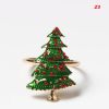 Metal Christmas Tree Napkin Rings Bow Flower Wreath Mouth Ring Wedding Banquet Hotel Table Supplies