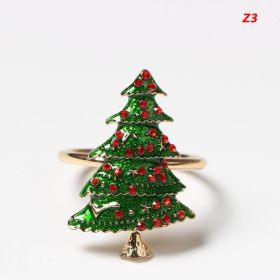 Metal Christmas Tree Napkin Rings Bow Flower Wreath Mouth Ring Wedding Banquet Hotel Table Supplies (size: Z3)