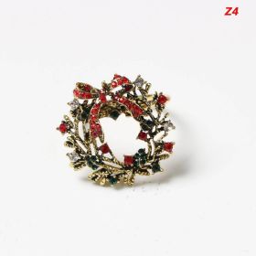 Metal Christmas Tree Napkin Rings Bow Flower Wreath Mouth Ring Wedding Banquet Hotel Table Supplies (size: Z4)
