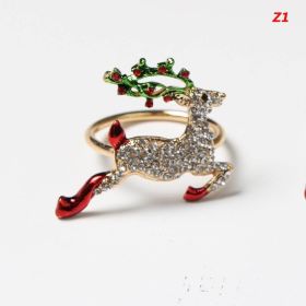 Metal Christmas Tree Napkin Rings Bow Flower Wreath Mouth Ring Wedding Banquet Hotel Table Supplies (size: Z1)