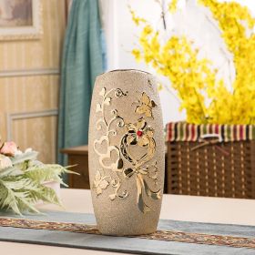 Ceramic Vase Electroplating Gold European Style Home Living Room Decoration (Color: 2Style)