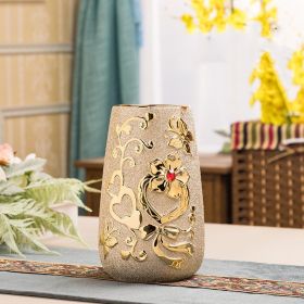 Ceramic Vase Electroplating Gold European Style Home Living Room Decoration (Color: 1Style)
